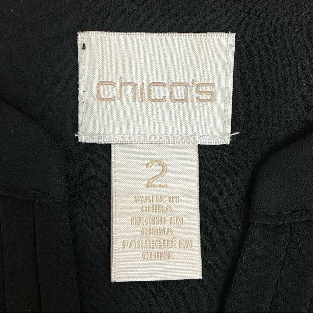 Chico’s Black & White Striped Tank Top Blouse Lightweight Sheer L - Picture 8 of 11